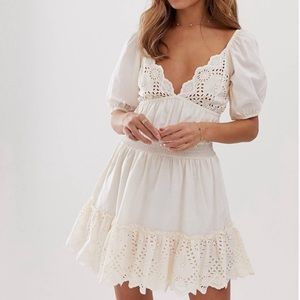 ASOS Design sweetheart broderie mini dress